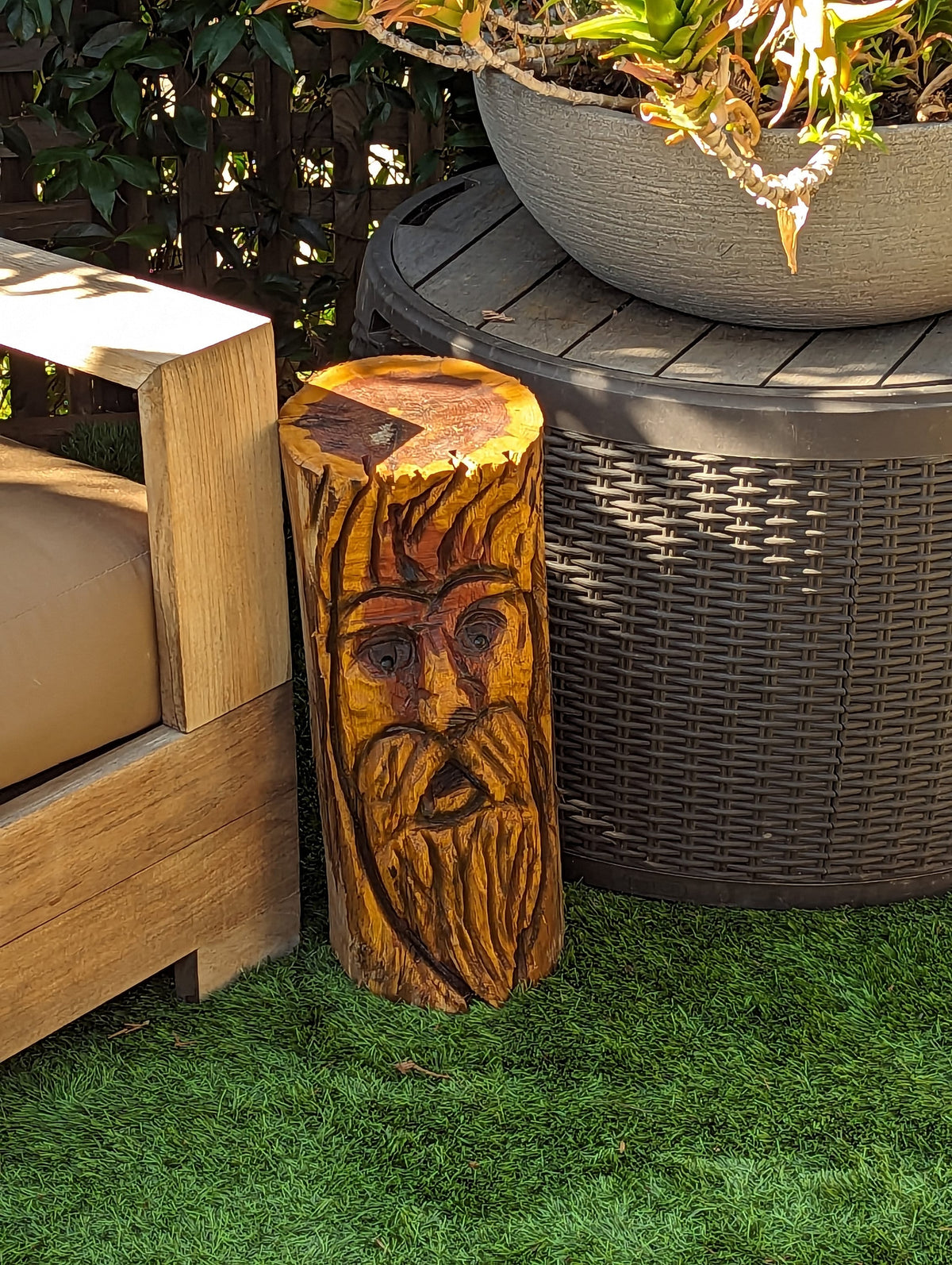 Garden Guardian Silent Sentinel Yard Art or Home Decor is a Spirit Protector Watching Over Your Family 24/7 | Wood Art Chainsaw Carving