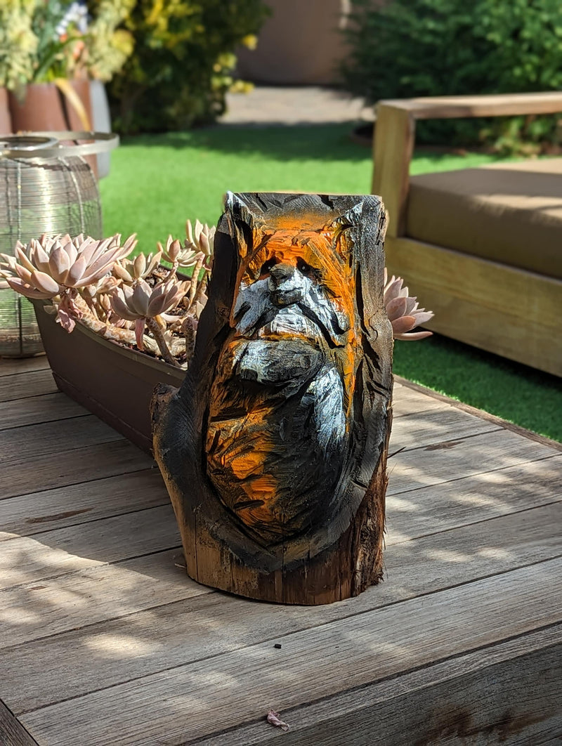 Friendly Fox Yard Art & Home Decor | Enjoy this Finely-crafted Outdoor Companion | Wooden Art Chainsaw Carving