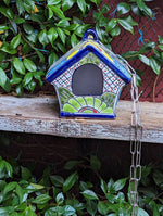 Ceramic Bird Feeder, Talavera Pottery, Decorative Outdoor Hanging Feeder Station, Handmade Mexican Pottery, Attract Wild Birds