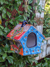 Ceramic Bird Feeder Talavera Pottery, Decorative Outdoor Hanging Feeder Station, Handmade Mexican Pottery to Attract Wild Birds