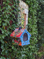 Ceramic Bird Feeder Talavera Pottery, Decorative Outdoor Hanging Feeder Station, Handmade Mexican Pottery to Attract Wild Birds