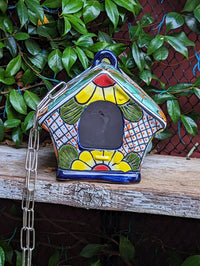Ceramic Bird Feeder, Talavera Pottery, Decorative Outdoor Hanging Feeder Station, Handmade Mexican Pottery, Attract Wild Birds