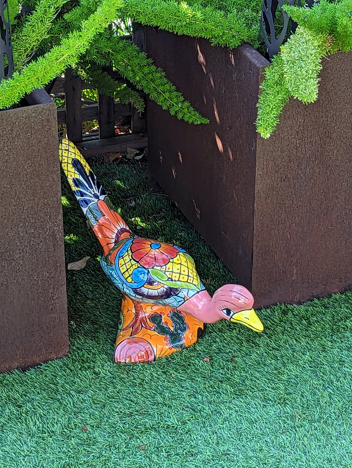 Talavera Roadrunner Garden Decor & Colorful Yard Art, Ceramic Outdoor Decor is a Unique Mexican Garden Art Decoration for Your Home or Yard