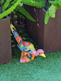 Talavera Roadrunner Garden Decor & Colorful Yard Art, Ceramic Outdoor Decor is a Unique Mexican Garden Art Decoration for Your Home or Yard
