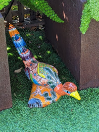 Talavera Roadrunner Garden Decor & Colorful Yard Art, Ceramic Outdoor Decor is a Unique Mexican Garden Art Decoration for Your Home or Yard