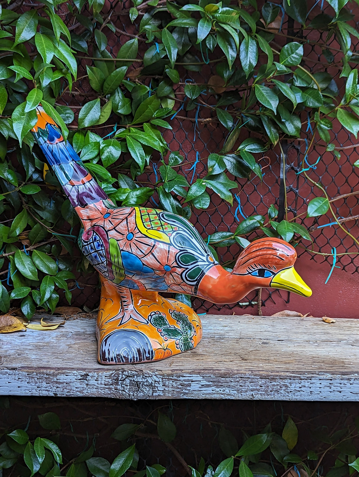 Talavera Roadrunner Garden Decor & Colorful Yard Art, Ceramic Outdoor Decor is a Unique Mexican Garden Art Decoration for Your Home or Yard