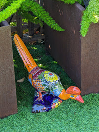 Talavera Roadrunner Garden Decor & Colorful Yard Art, Ceramic Outdoor Decor is a Unique Mexican Garden Art Decoration for Your Home or Yard