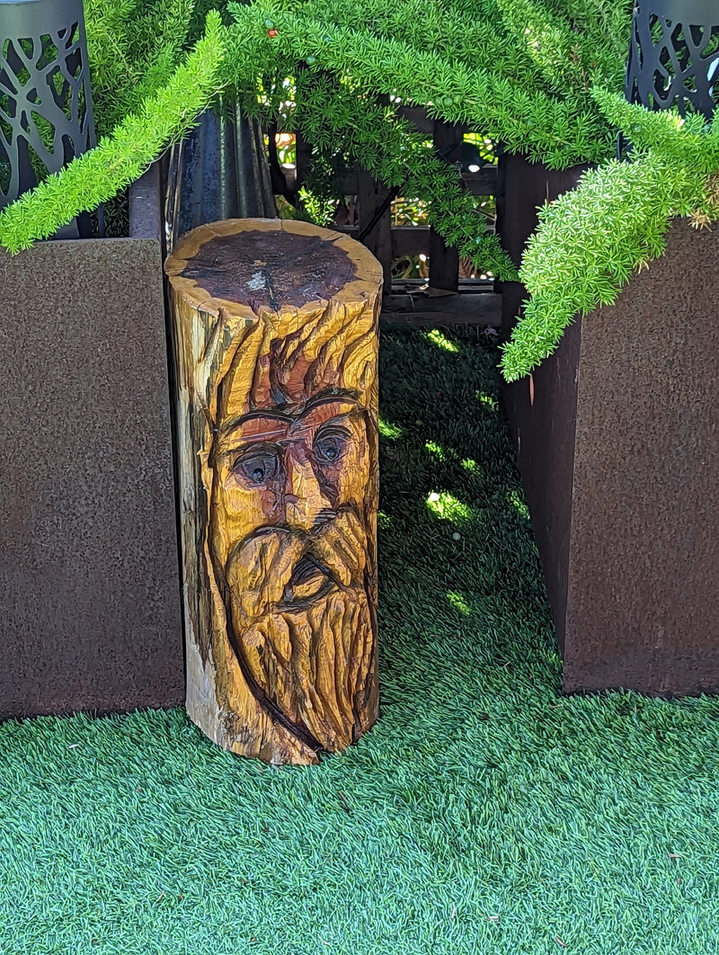 Garden Guardian Silent Sentinel Yard Art or Home Decor is a Spirit Protector Watching Over Your Family 24/7 | Wood Art Chainsaw Carving