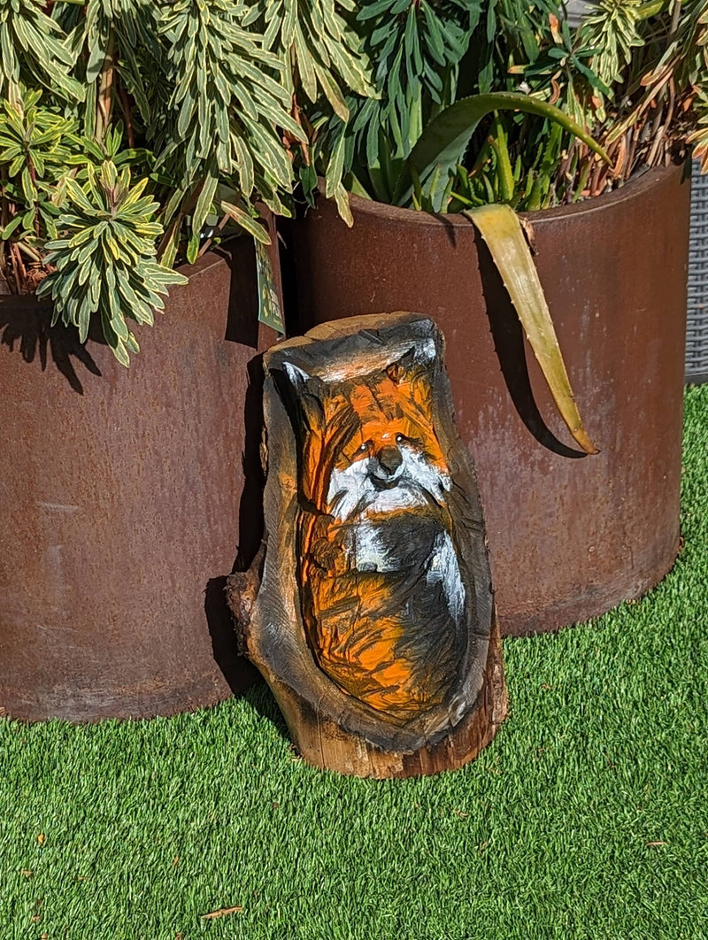 Friendly Fox Yard Art & Home Decor | Enjoy this Finely-crafted Outdoor Companion | Wooden Art Chainsaw Carving