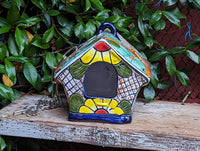 Ceramic Bird Feeder, Talavera Pottery, Decorative Outdoor Hanging Feeder Station, Handmade Mexican Pottery, Attract Wild Birds