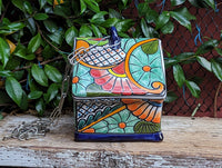 Ceramic Bird Feeder, Talavera Pottery, Decorative Outdoor Hanging Feeder Station, Handmade Mexican Pottery, Attract Wild Birds