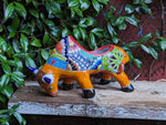 Talavera Bull Planter, Ceramic Mexican Planter Pot for Indoor Home Decor or Outdoor Garden Decor is also Exquisite Hand Painted Yard Art