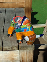 Talavera Bull Planter, Ceramic Mexican Planter Pot for Indoor Home Decor or Outdoor Garden Decor is also Exquisite Hand Painted Yard Art