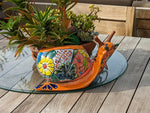 Talavera Snail Planter, Ceramic Mexican Planter Pot for Indoor Home Decor or Outdoor Garden Decor is also Exquisite Hand Painted Yard Art