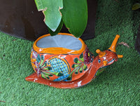 Talavera Snail Planter, Ceramic Mexican Planter Pot for Indoor Home Decor or Outdoor Garden Decor is also Exquisite Hand Painted Yard Art