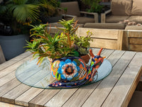 Talavera Snail Planter, Ceramic Mexican Planter Pot for Indoor Home Decor or Outdoor Garden Decor is also Exquisite Hand Painted Yard Art