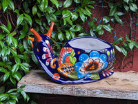 Talavera Snail Planter, Ceramic Mexican Planter Pot for Indoor Home Decor or Outdoor Garden Decor is also Exquisite Hand Painted Yard Art