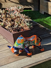 Talavera Bull Planter, Ceramic Mexican Planter Pot for Indoor Home Decor or Outdoor Garden Decor is also Exquisite Hand Painted Yard Art