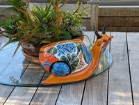 Talavera Snail Planter, Ceramic Mexican Planter Pot for Indoor Home Decor or Outdoor Garden Decor is also Exquisite Hand Painted Yard Art