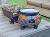 Talavera Donkey Planter is Hand Painted Ceramic Mexican Pottery | Colorful Planter Pot for Yard Art & Outdoor Garden Decor, Burro Flower Pot