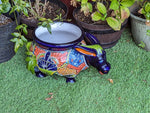 Talavera Donkey Planter is Hand Painted Ceramic Mexican Pottery | Colorful Planter Pot for Yard Art & Outdoor Garden Decor, Burro Flower Pot