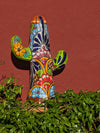 Saguaro Cactus Decor is Colorful Mexican Talavera Pottery, Cactus Room Decor for Bedroom, Bathroom, Outdoor Decorations, or a Unique Gift