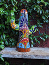 Saguaro Cactus Decor is Colorful Mexican Talavera Pottery, Cactus Room Decor for Bedroom, Bathroom, Outdoor Decorations, or a Unique Gift