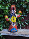 Saguaro Cactus Decor is Colorful Mexican Talavera Pottery, Cactus Room Decor for Bedroom, Bathroom, Outdoor Decorations or Housewarming Gift