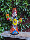 Saguaro Cactus Decor is Colorful Mexican Talavera Pottery, Cactus Room Decor for Bedroom, Bathroom, Outdoor Decorations or Housewarming Gift