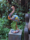 Pink Flamingo Home Decor or Yard Art, Talavera Pottery to use as Home Decor, Porch Decoration or Outdoor Decor