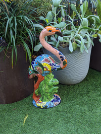 Pink Flamingo Home Decor or Yard Art, Talavera Pottery to use as Home Decor, Porch Decoration or Outdoor Decor