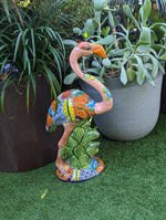 Pink Flamingo Home Decor or Yard Art, Talavera Pottery to use as Home Decor, Porch Decoration or Outdoor Decor