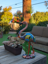 Pink Flamingo Home Decor or Yard Art, Talavera Pottery to use as Home Decor, Porch Decoration or Outdoor Decor