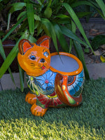 Talavera Cat Flower Pot, Ceramic Planter Home Decor is an Indoor or Outdoor Planter Pot | Yard & Garden Decor, Handmade Mexxican Pottery