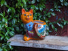 Talavera Cat Flower Pot, Ceramic Planter Home Decor is an Indoor or Outdoor Planter Pot | Yard & Garden Decor, Handmade Mexxican Pottery