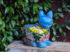 Talavera Cat Flower Pot, Ceramic Planter Home Decor is an Indoor or Outdoor Planter Pot | Yard & Garden Decor, Handmade Mexxican Pottery