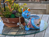 Talavera Cat Flower Pot, Ceramic Planter Home Decor is an Indoor or Outdoor Planter Pot | Yard & Garden Decor, Handmade Mexxican Pottery