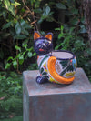 Talavera Cat Flower Pot, Ceramic Planter Home Decor is an Indoor or Outdoor Planter Pot | Yard & Garden Decor, Handmade Mexican Pottery