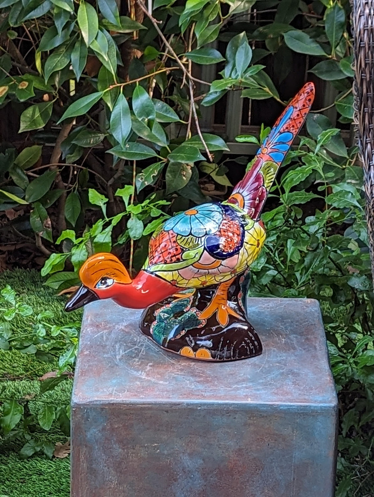 Talavera Roadrunner Garden Decor & Colorful Yard Art, Ceramic Outdoor Decor is a Unique Mexican Garden Art Decoration for Your Home or Yard