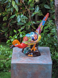 Talavera Roadrunner Garden Decor & Colorful Yard Art, Ceramic Outdoor Decor is a Unique Mexican Garden Art Decoration for Your Home or Yard