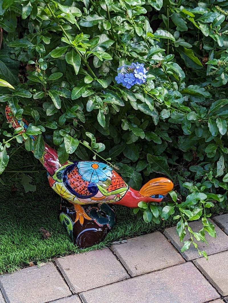 Talavera Roadrunner Garden Decor & Colorful Yard Art, Ceramic Outdoor Decor is a Unique Mexican Garden Art Decoration for Your Home or Yard