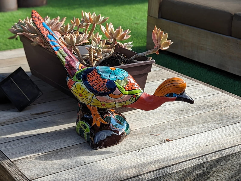 Talavera Roadrunner Garden Decor & Colorful Yard Art, Ceramic Outdoor Decor is a Unique Mexican Garden Art Decoration for Your Home or Yard