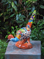 Talavera Roadrunner Garden Decor & Colorful Yard Art, Ceramic Outdoor Decor is a Unique Mexican Garden Art Decoration for Your Home or Yard