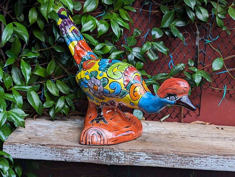 Talavera Roadrunner Garden Decor & Colorful Yard Art, Ceramic Outdoor Decor is a Unique Mexican Garden Art Decoration for Your Home or Yard