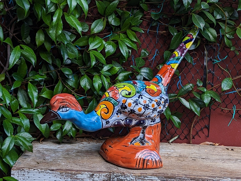 Talavera Roadrunner Garden Decor & Colorful Yard Art, Ceramic Outdoor Decor is a Unique Mexican Garden Art Decoration for Your Home or Yard