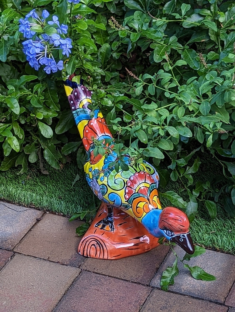 Talavera Roadrunner Garden Decor & Colorful Yard Art, Ceramic Outdoor Decor is a Unique Mexican Garden Art Decoration for Your Home or Yard