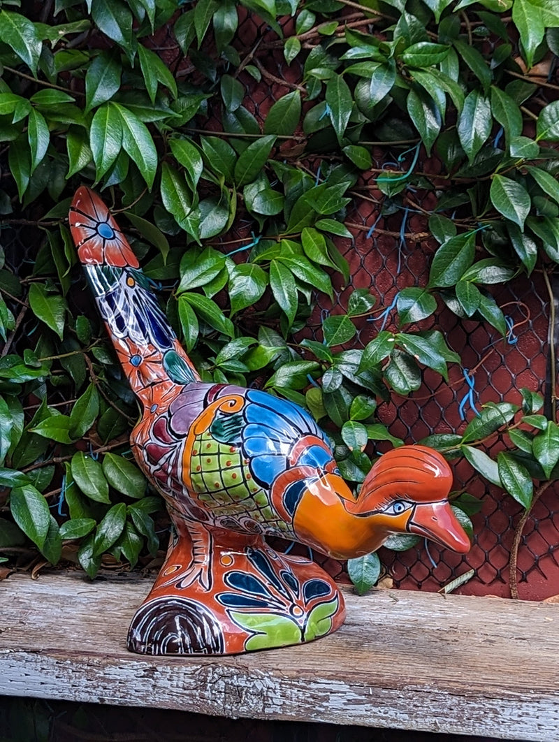 Talavera Roadrunner Garden Decor & Colorful Yard Art, Ceramic Outdoor Decor is a Unique Mexican Garden Art Decoration for Your Home or Yard