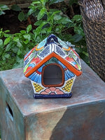 Ceramic Bird Feeder Talavera Pottery, Decorative Outdoor Hanging Feeder Station, Handmade Mexican Pottery to Attract Wild Birds