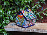 Ceramic Bird Feeder Talavera Pottery, Decorative Outdoor Hanging Feeder Station, Handmade Mexican Pottery to Attract Wild Birds