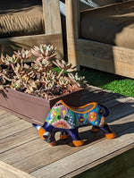 Talavera Bull Planter, Ceramic Mexican Planter Pot for Indoor Home Decor or Outdoor Garden Decor is also Exquisite Hand Painted Yard Art